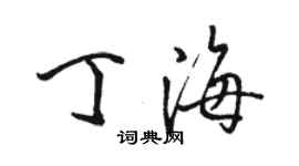 駱恆光丁海行書個性簽名怎么寫