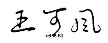 曾慶福王可風草書個性簽名怎么寫