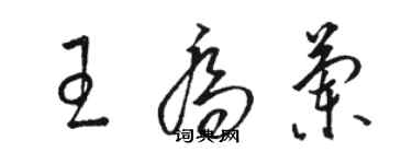 駱恆光王喬蘭草書個性簽名怎么寫