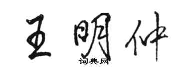 駱恆光王明仲行書個性簽名怎么寫