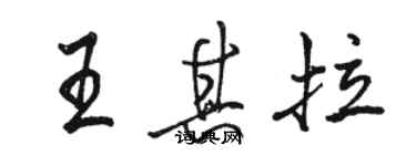 駱恆光王其拉行書個性簽名怎么寫