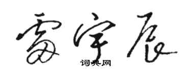 駱恆光雷宇辰草書個性簽名怎么寫