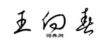 梁錦英王向春草書個性簽名怎么寫