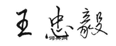 駱恆光王忠毅行書個性簽名怎么寫