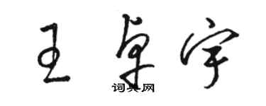 駱恆光王卓宇草書個性簽名怎么寫