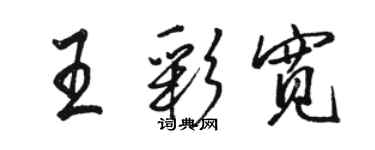 駱恆光王彩寬行書個性簽名怎么寫