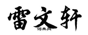 胡問遂雷文軒行書個性簽名怎么寫