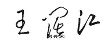 駱恆光王闊江草書個性簽名怎么寫