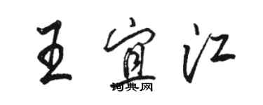 駱恆光王宜江行書個性簽名怎么寫