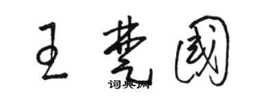 駱恆光王楚國草書個性簽名怎么寫