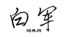 駱恆光白軍行書個性簽名怎么寫