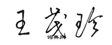 駱恆光王茂珍草書個性簽名怎么寫