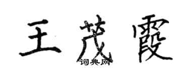 何伯昌王茂霞楷書個性簽名怎么寫