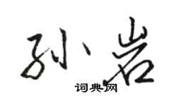 駱恆光孫岩行書個性簽名怎么寫