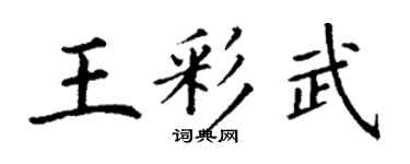 丁謙王彩武楷書個性簽名怎么寫