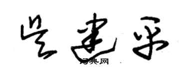 朱錫榮吳建平草書個性簽名怎么寫