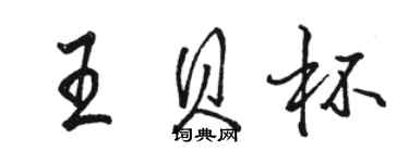 駱恆光王貝杯行書個性簽名怎么寫