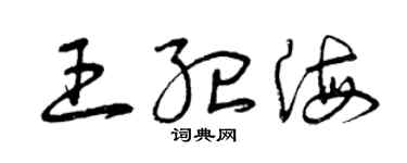 曾慶福王紀海草書個性簽名怎么寫