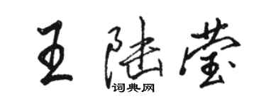 駱恆光王陸瑩行書個性簽名怎么寫