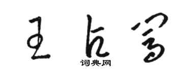 駱恆光王占闖草書個性簽名怎么寫