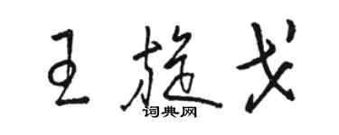 駱恆光王旋戈草書個性簽名怎么寫