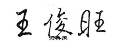 駱恆光王俊旺行書個性簽名怎么寫