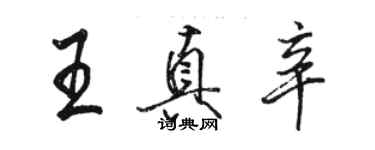 駱恆光王真辛行書個性簽名怎么寫