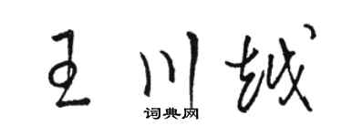 駱恆光王川越草書個性簽名怎么寫
