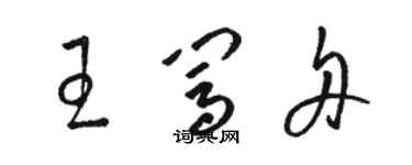 駱恆光王闖舟草書個性簽名怎么寫