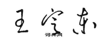 駱恆光王定東草書個性簽名怎么寫