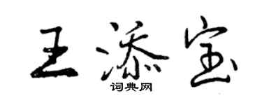 曾慶福王添寶行書個性簽名怎么寫