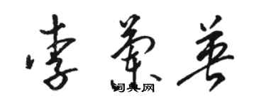 駱恆光李蘭英草書個性簽名怎么寫