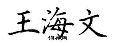 丁謙王海文楷書個性簽名怎么寫