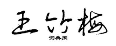 曾慶福王竹梅草書個性簽名怎么寫