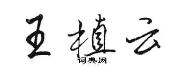 駱恆光王植雲行書個性簽名怎么寫