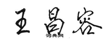 駱恆光王昌容行書個性簽名怎么寫