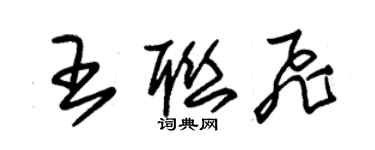 朱錫榮王聯飛草書個性簽名怎么寫