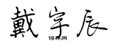 曾慶福戴宇辰行書個性簽名怎么寫