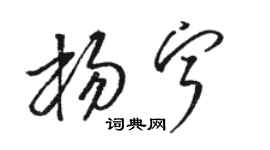 駱恆光楊寧草書個性簽名怎么寫