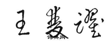 駱恆光王雙躍草書個性簽名怎么寫