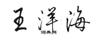 駱恆光王洋海行書個性簽名怎么寫