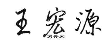駱恆光王宏源行書個性簽名怎么寫
