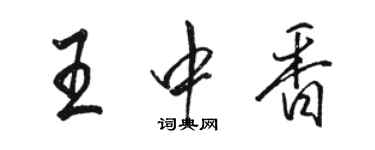 駱恆光王中香行書個性簽名怎么寫