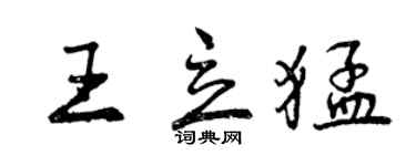 曾慶福王立猛行書個性簽名怎么寫