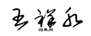 朱錫榮王祥水草書個性簽名怎么寫