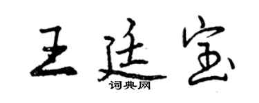曾慶福王廷寶行書個性簽名怎么寫