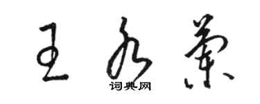 駱恆光王水蘭草書個性簽名怎么寫