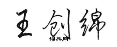 駱恆光王創綿行書個性簽名怎么寫