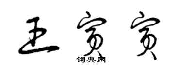 曾慶福王賓賓草書個性簽名怎么寫