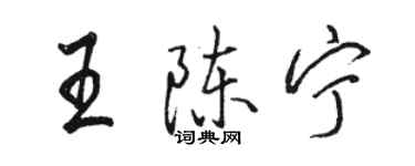 駱恆光王陳寧行書個性簽名怎么寫